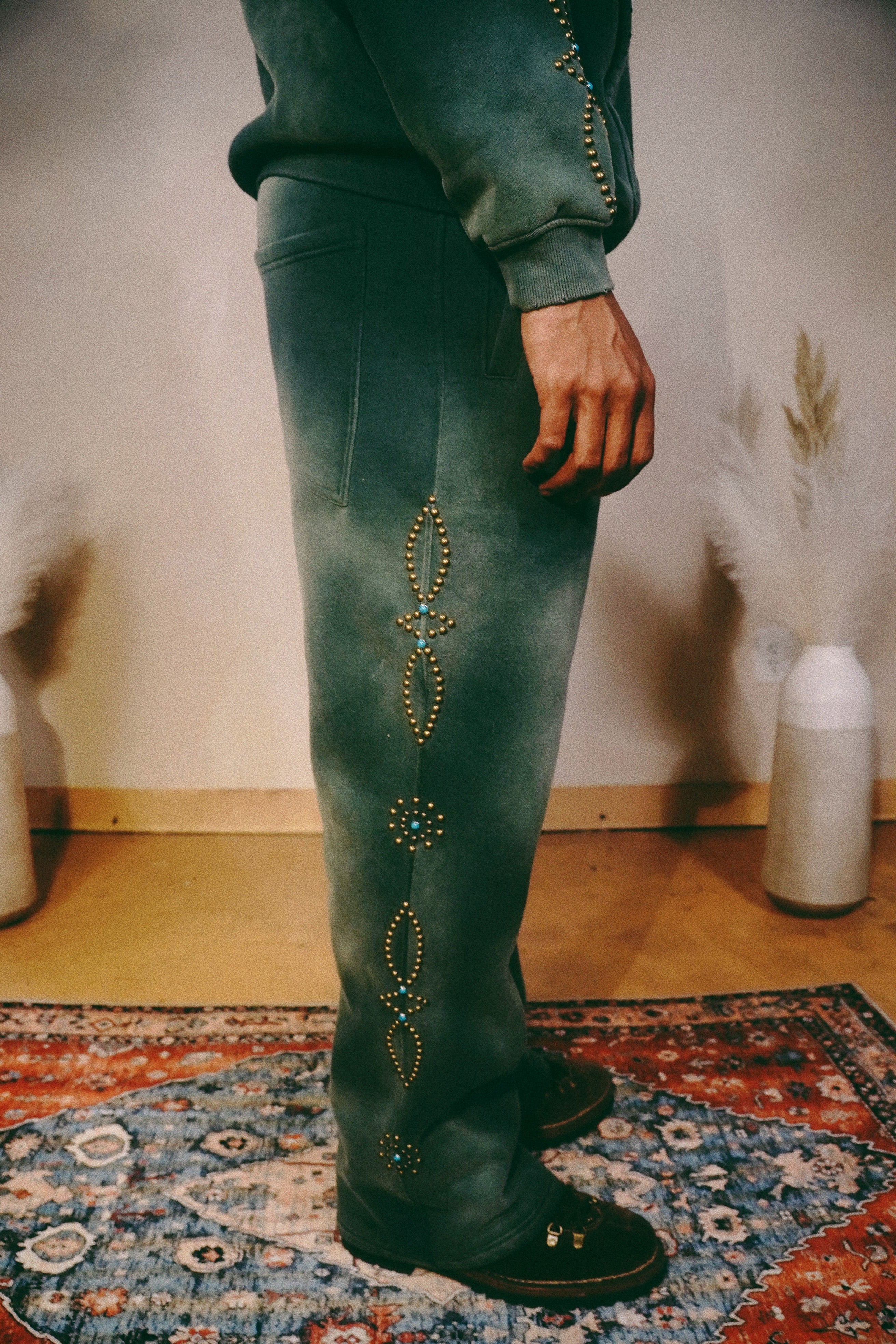 Jasper Studded Flared SweatPant