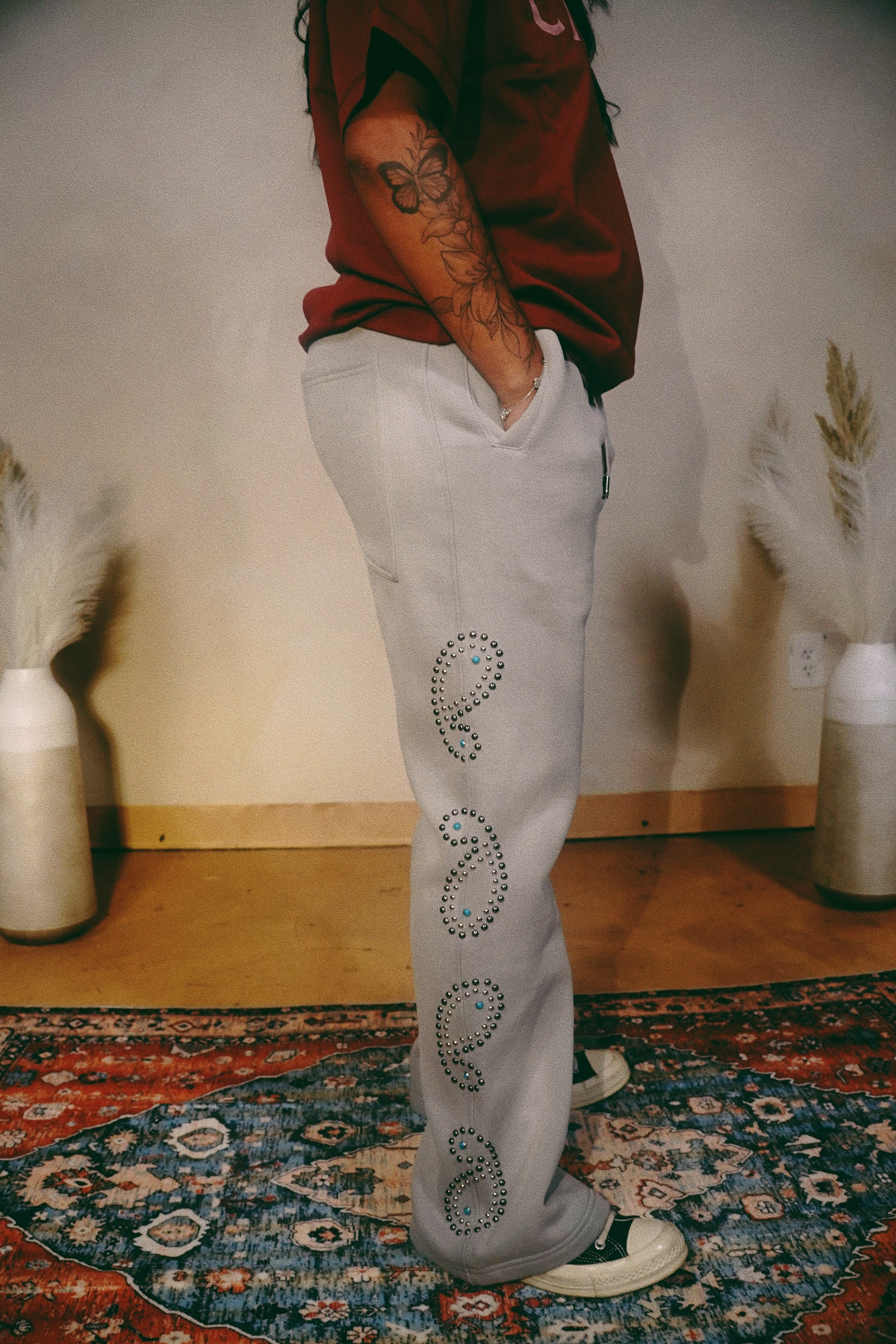 Montana Studded Paisley Sweatpant