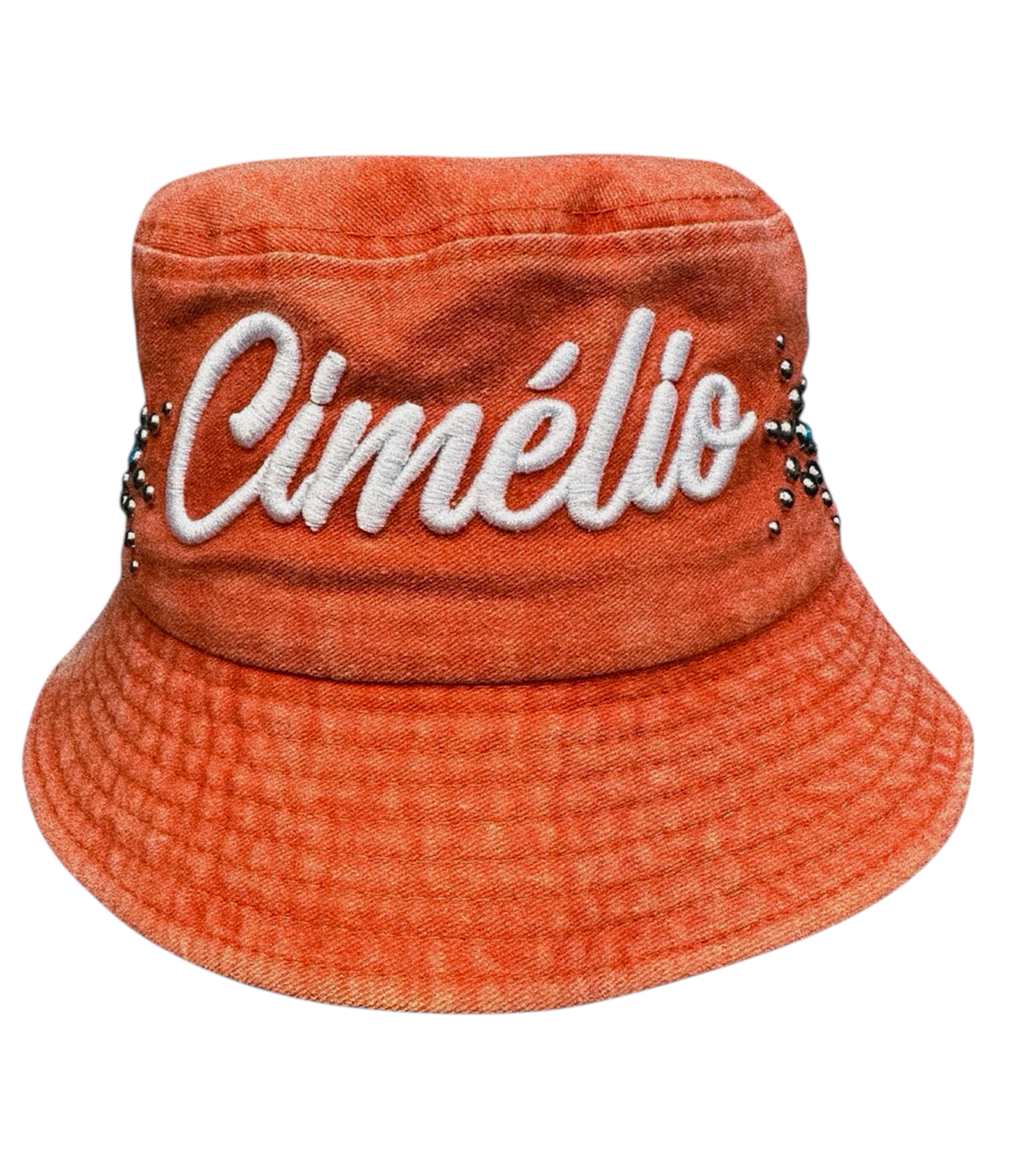 Cimélio Script Embellished Canvas Bucket Hat